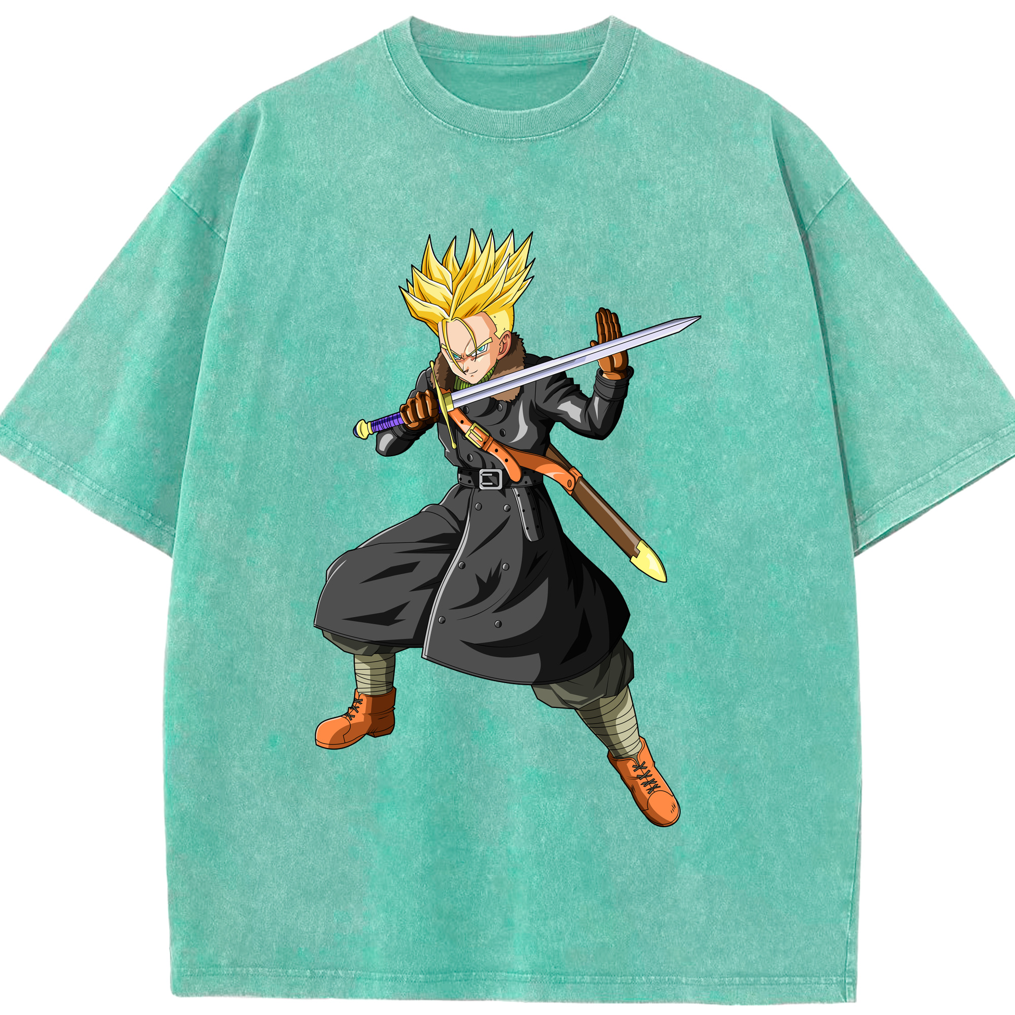 （画像用） ドラゴンボール トランクス（Torankusu）DRAGON BALL Trunks 綿100% ヴィンテージ風 半袖Tシャツ（フロントプリント）